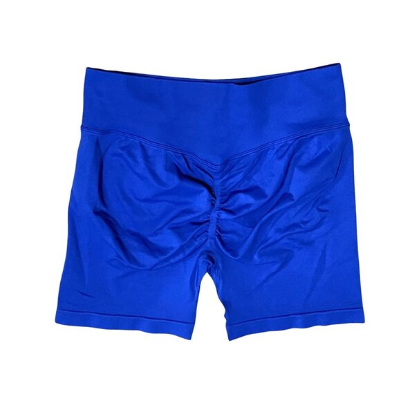Halara Seamless Butt Scrunch Biker Shorts Sz Medium Blue - Picture 2 of 4